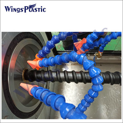 HDPE LDPE σπειροειδής ζαρωμένη PE γραμμή εξώθησης σωλήνων μηχανών κατασκευής σωλήνων PVC