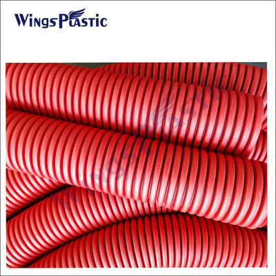 Ζαρωμένη HDPE γραμμών εξώθησης σωλήνων διπλοτειχισμένη ζαρωμένη μηχανή σωλήνων